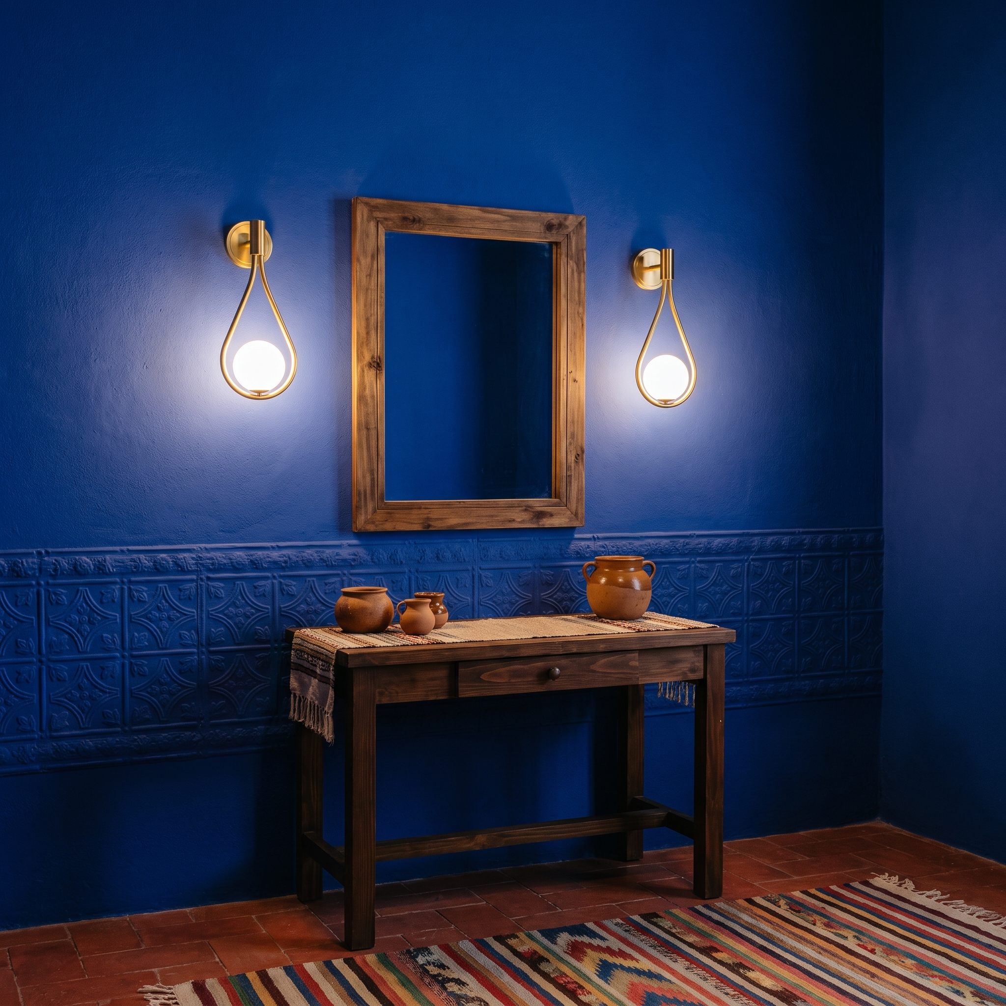 Kallianeira - Brass and Glass Vanity Light in a styled interior