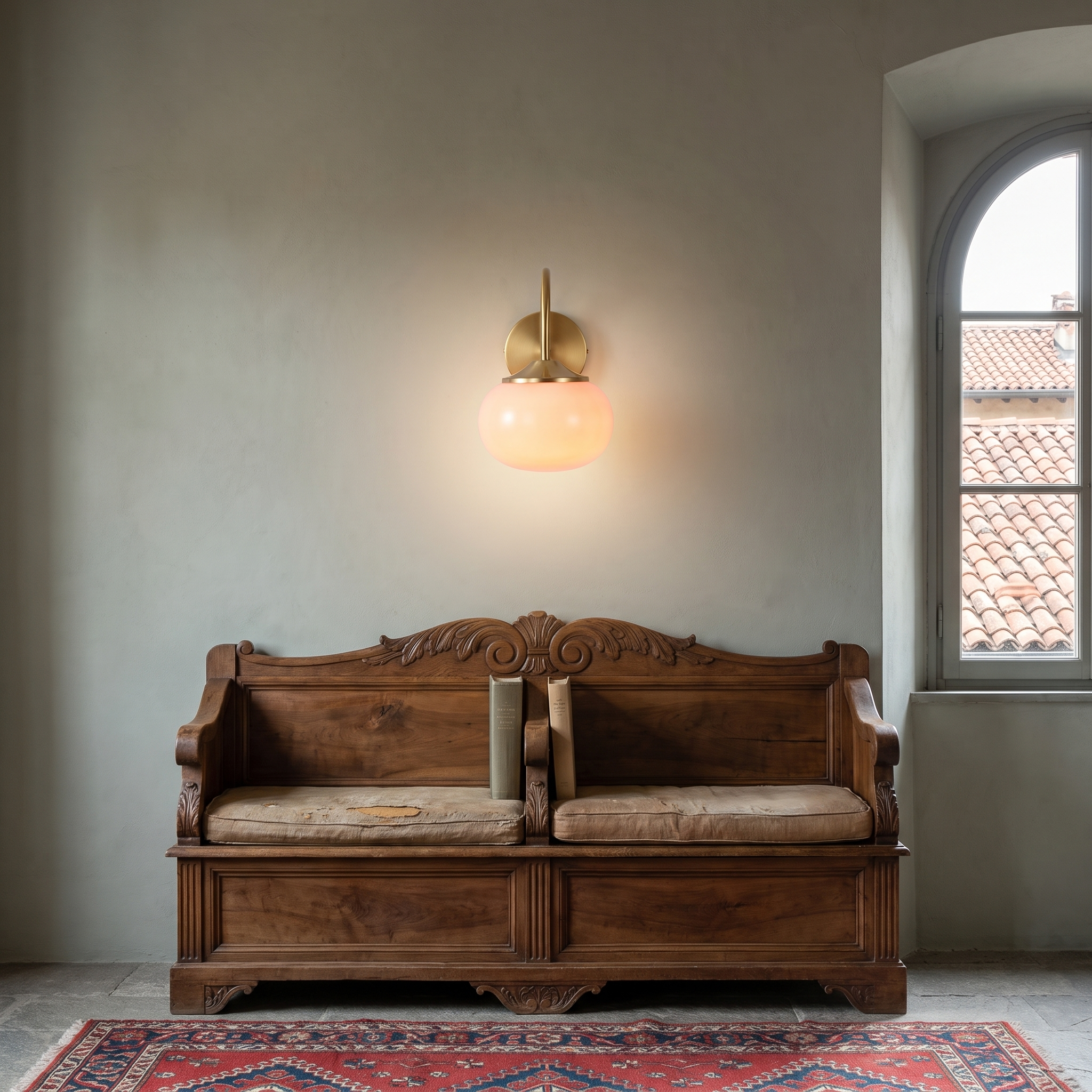 Makaria - Copper and Glass Wall Lamp - Copper & Pink
