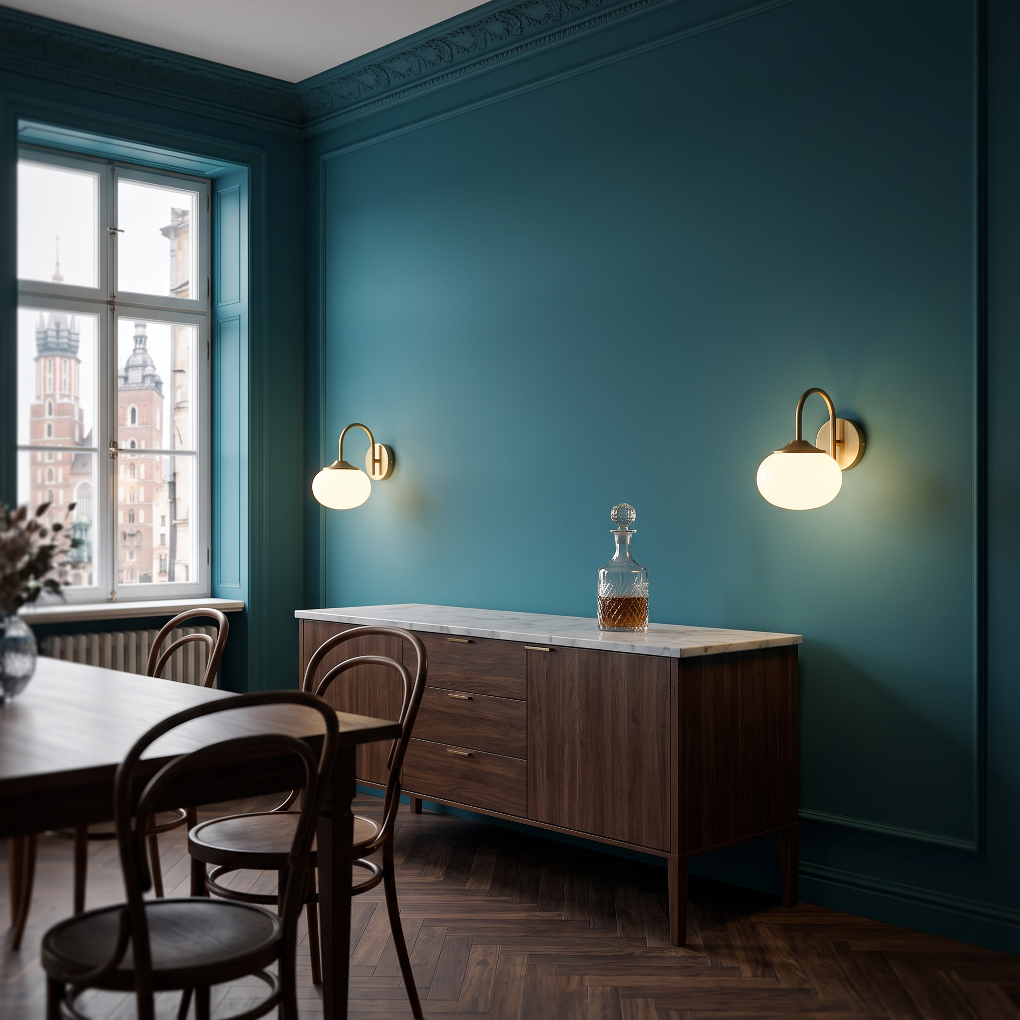 Makaria - Copper and Glass Wall Lamp in a styled interior
