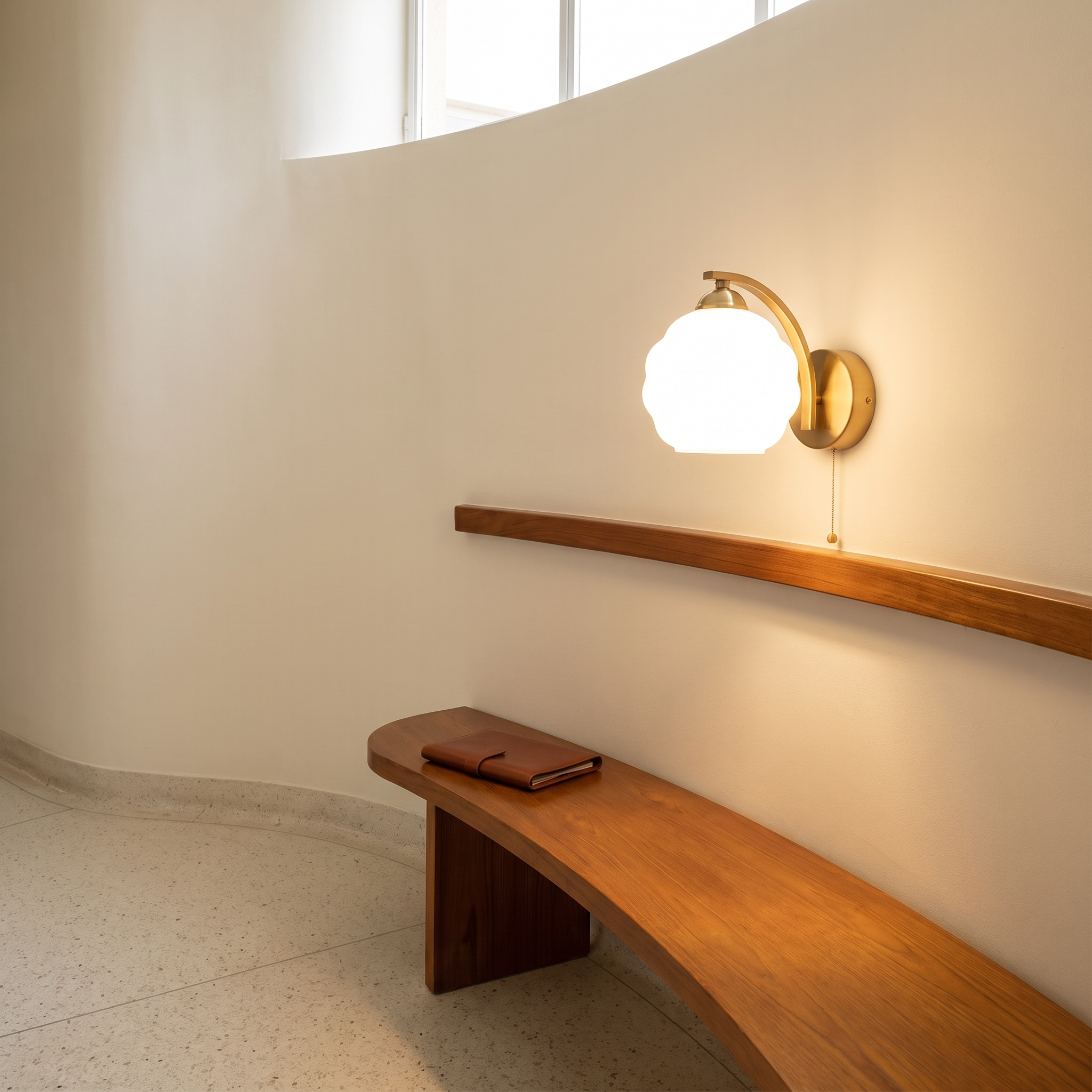 Eudore - Curved Glass Wall Sconce companion interior view