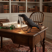 Meredith - Sculptural Resin Raven Table Lamp
