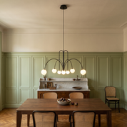 Thalia - White Glass Pendant Chandelier in a styled interior