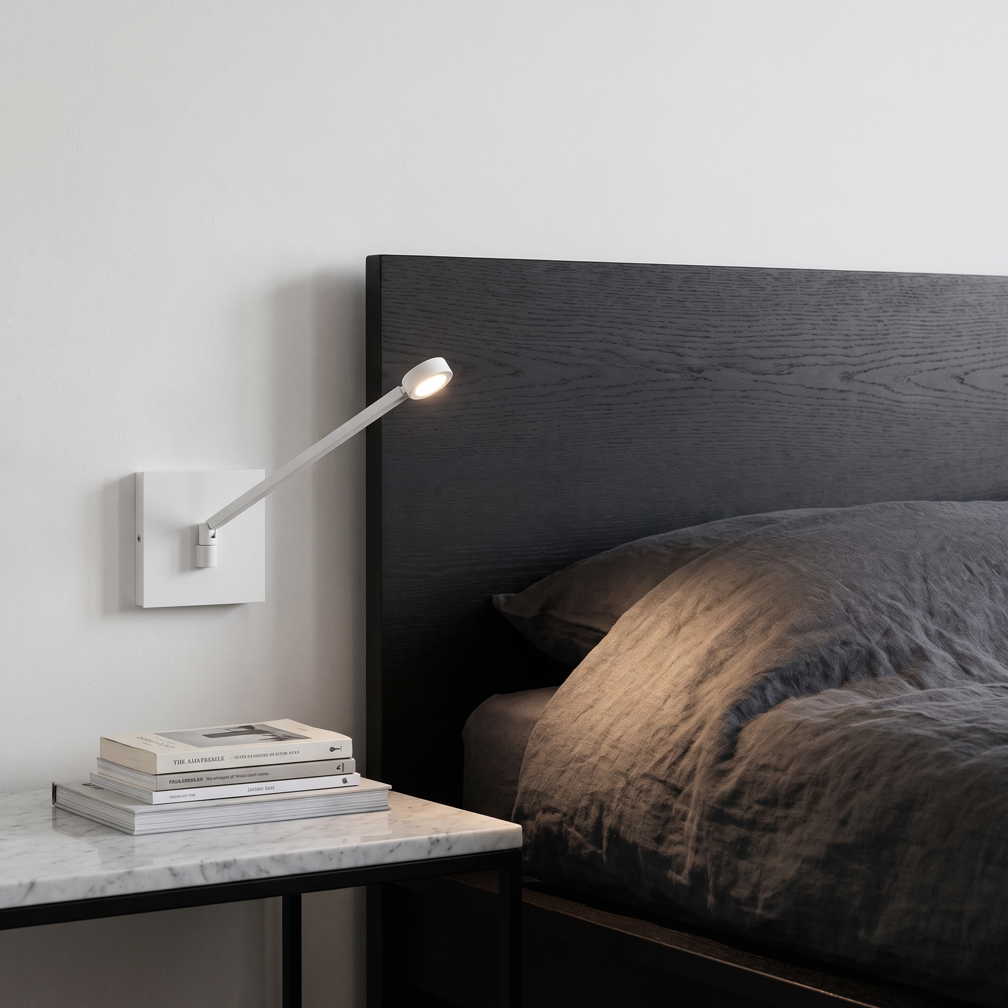 Eupraxia - Adjustable LED Bedside Wall Light - Matt White