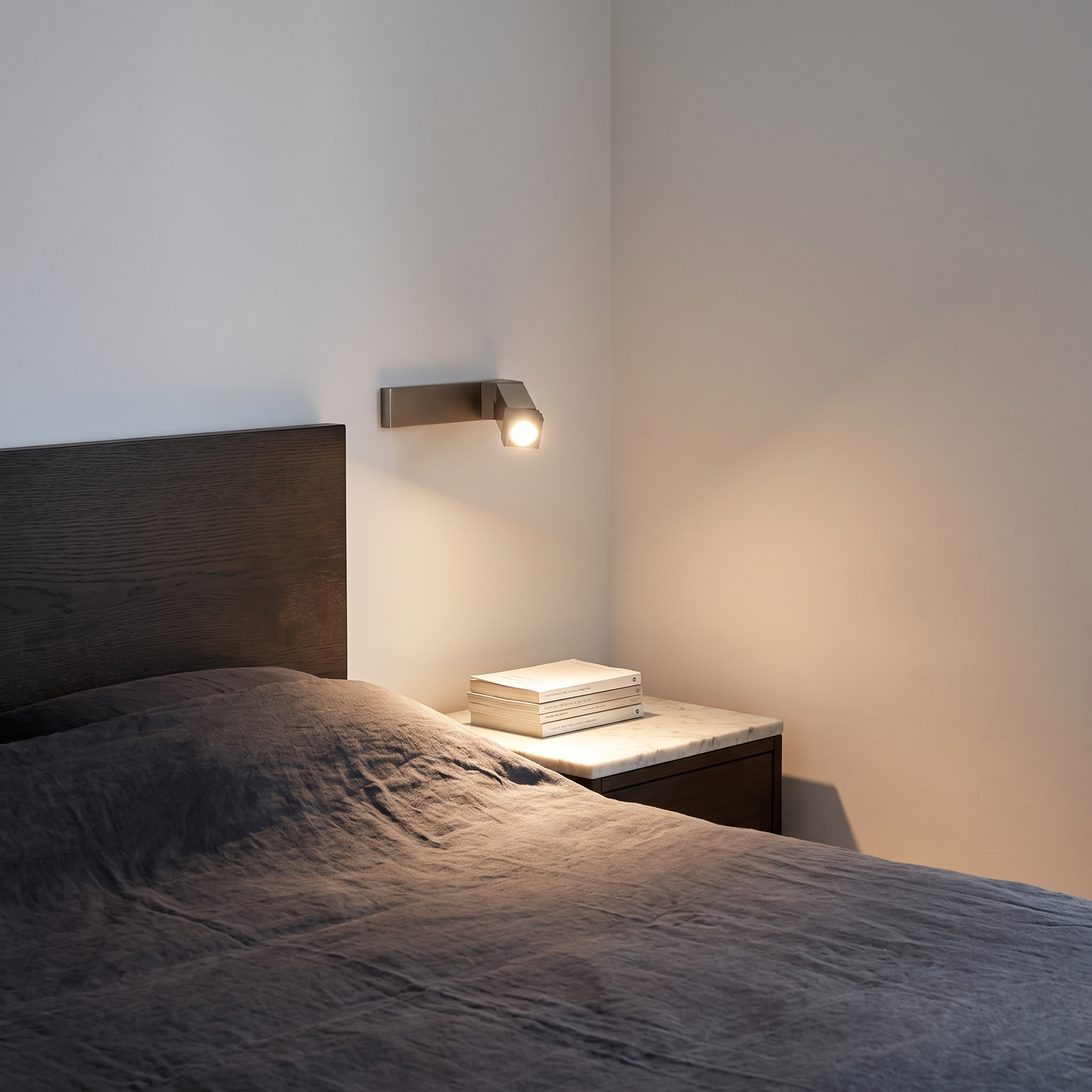 Eupraxia - Adjustable LED Bedside Wall Light - Nickel