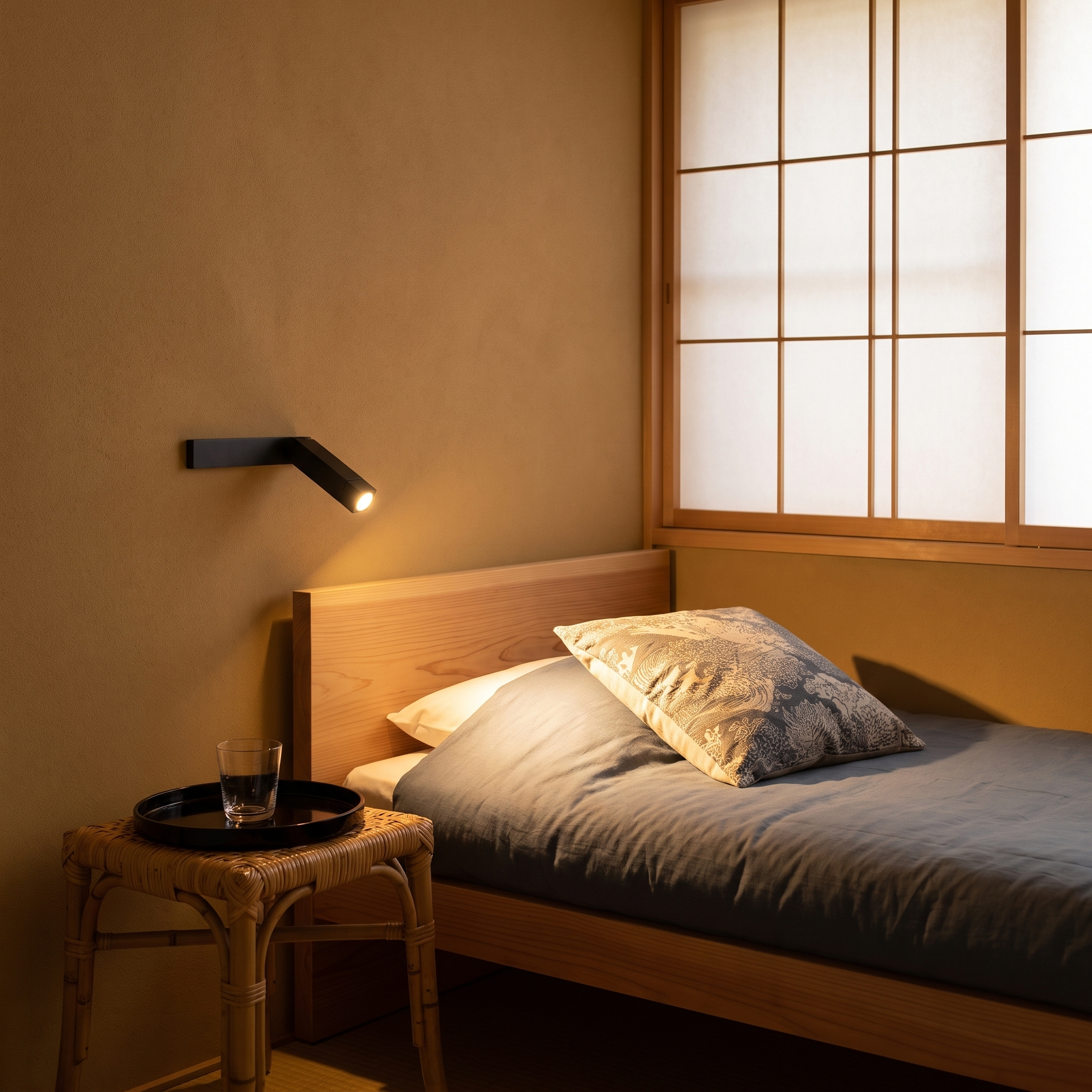 Eupraxia - Adjustable LED Bedside Wall Light in a styled interior