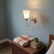 Eliza - Fluted Ceramic Trumpet Wall Light - L 5.5″ x W 10.2″ x H 11.4″ / Nickel