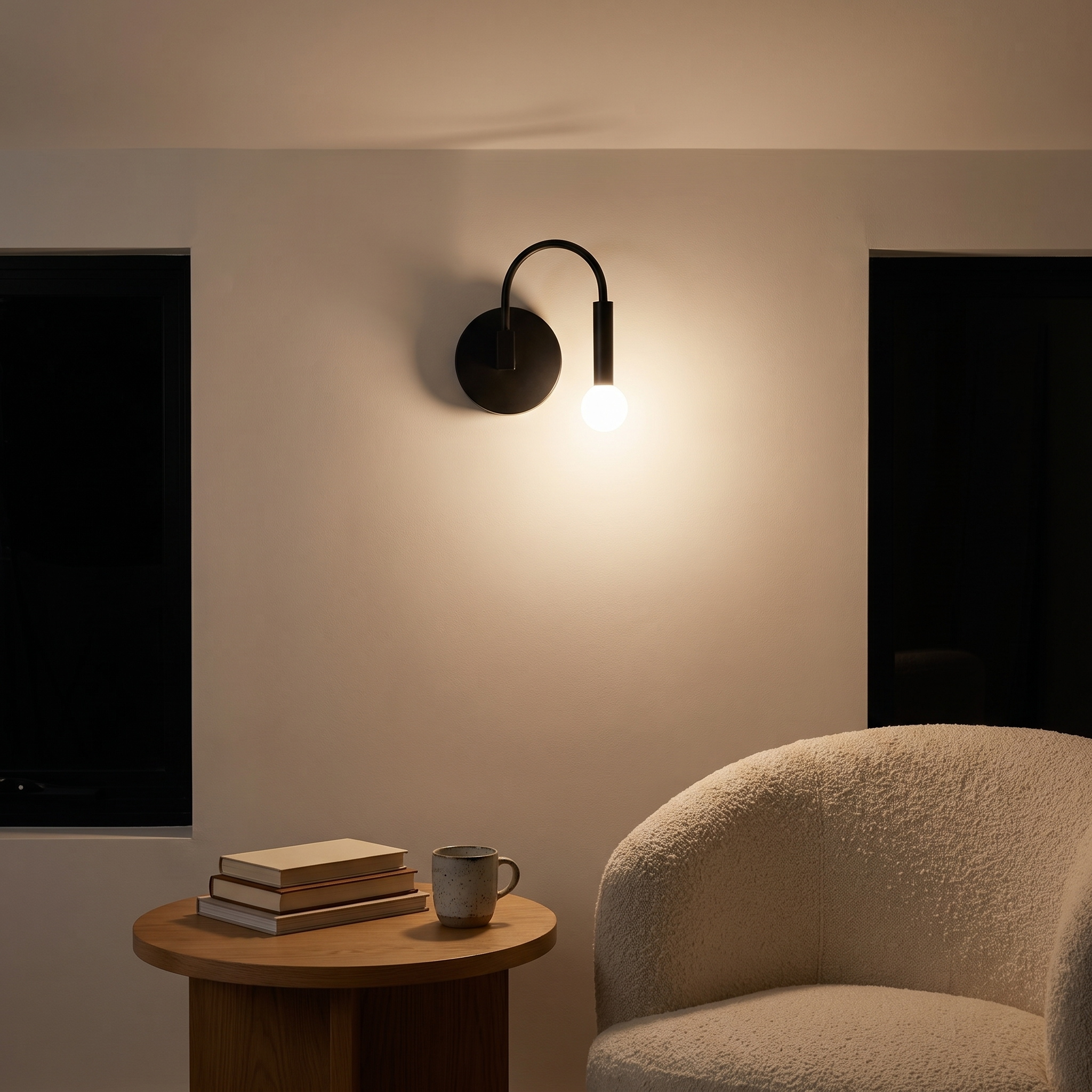 Aleos - Black Blown Glass Wall Lamp, image 3