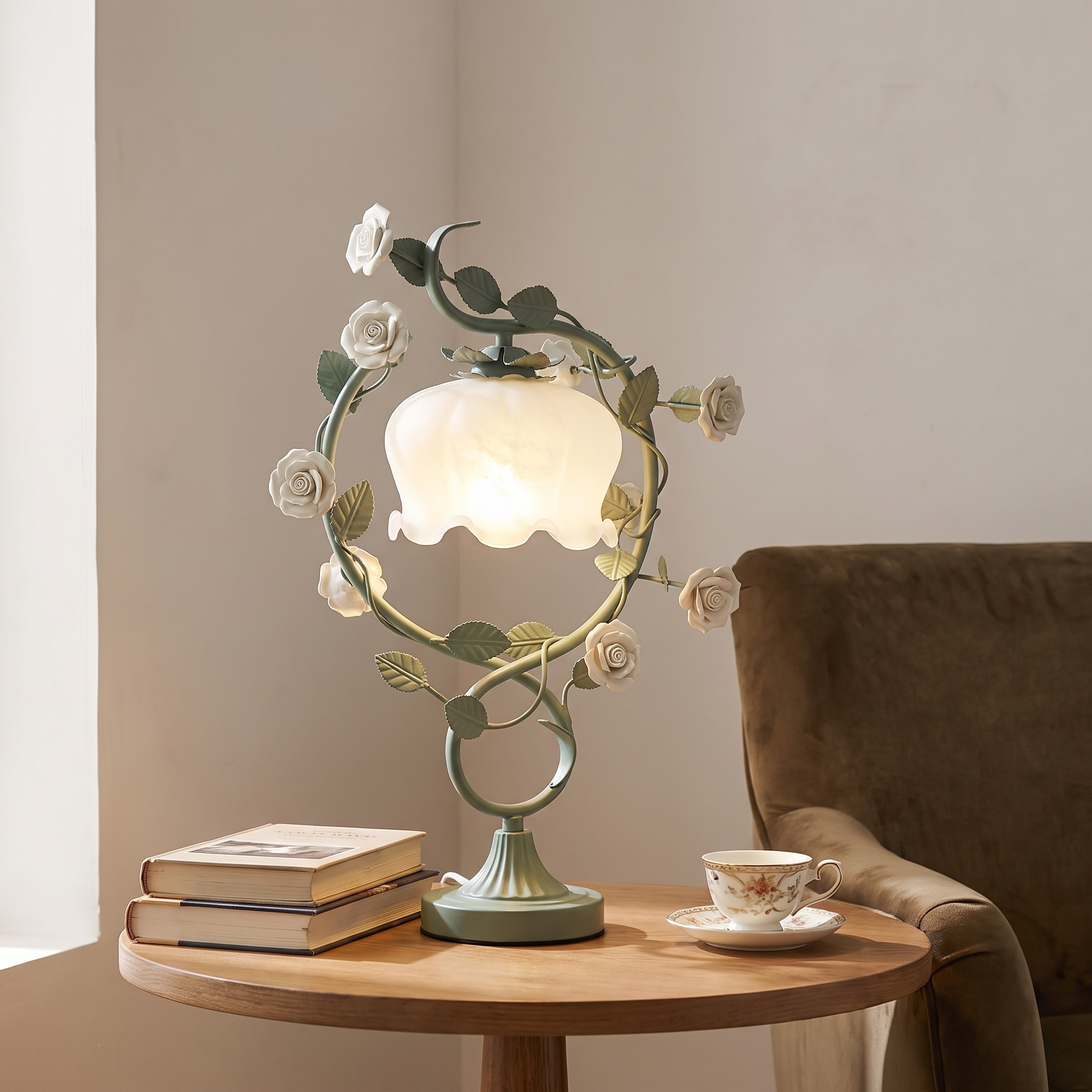 Abaris - Green Ceramic Table Lamp, image 2