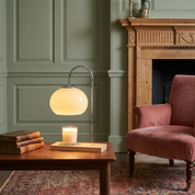 Renee - Glass and Wood Candle Warmer Lamp in a styled interior
