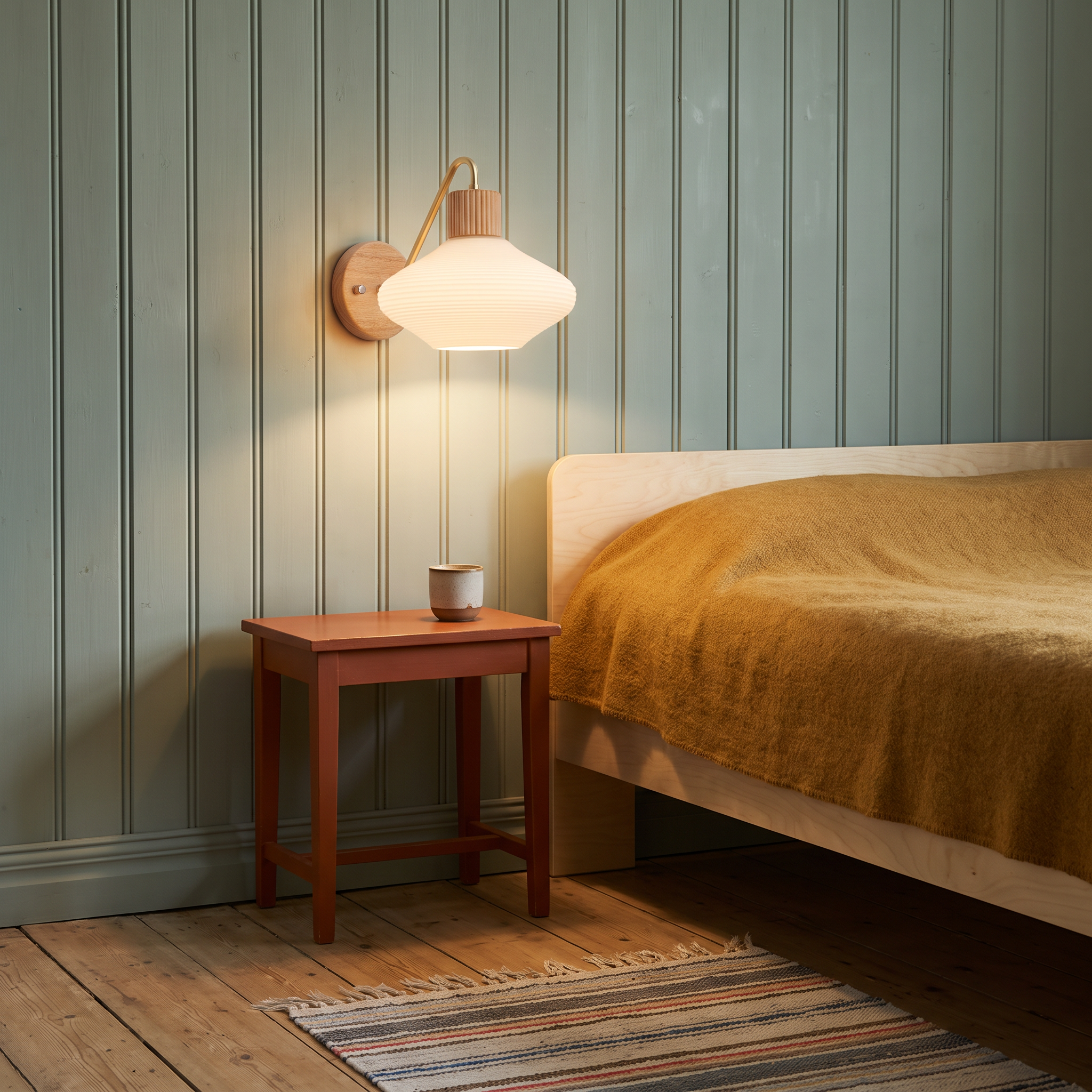 Colleen - Wood and Glass Wall Lamp