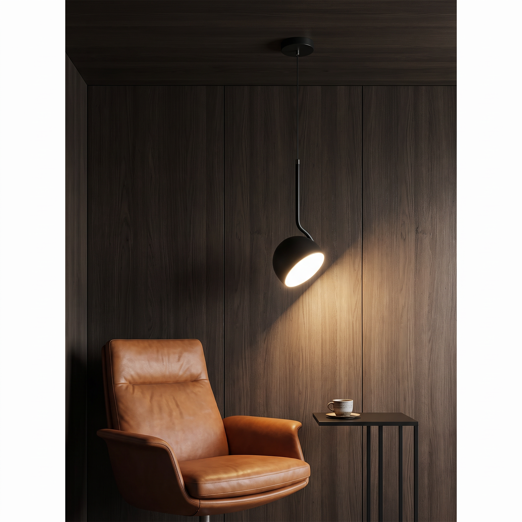 Barry - Minimalist Hinged Dome Pendant Lamp in a styled interior