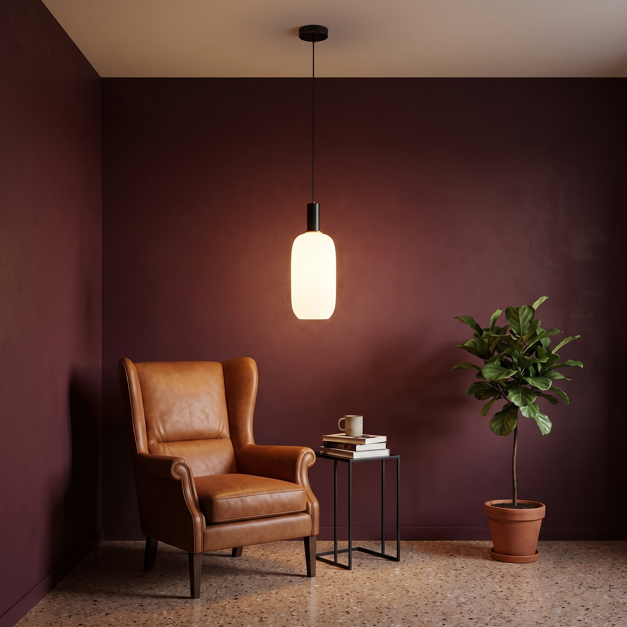Halsey - Brass and White Glass Pendant Light - ∅ 5.9″ x H 14.9″ / Dia 15cm x H 38cm / Black & White
