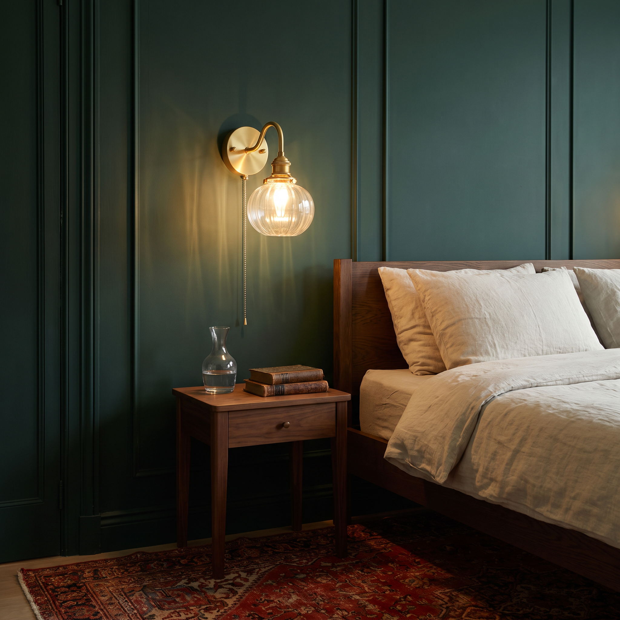 Yvonne - Brass and Glass Wall Lamp