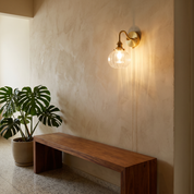 Yvonne - Brass and Glass Wall Lamp in a styled interior