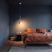 Barry - Minimalist Hinged Dome Pendant Lamp - Dia 14cm x H 38.5cm / ∅ 5.5″ x H 15.2″ / White / Warm Light