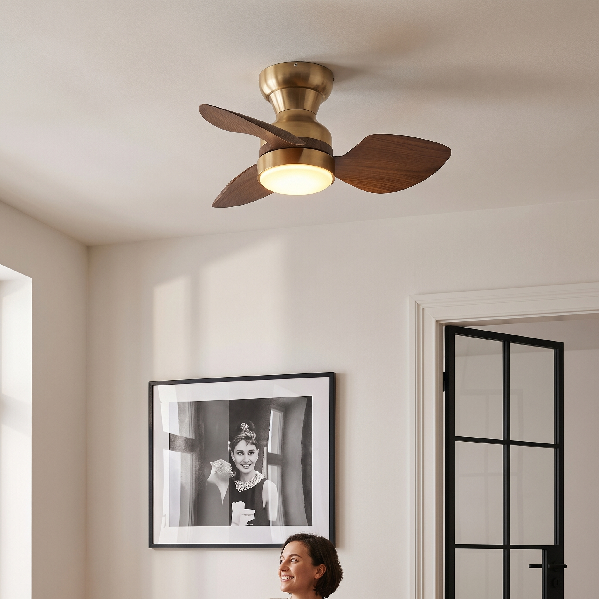 Leroy - Walnut LED Ceiling Fan Light