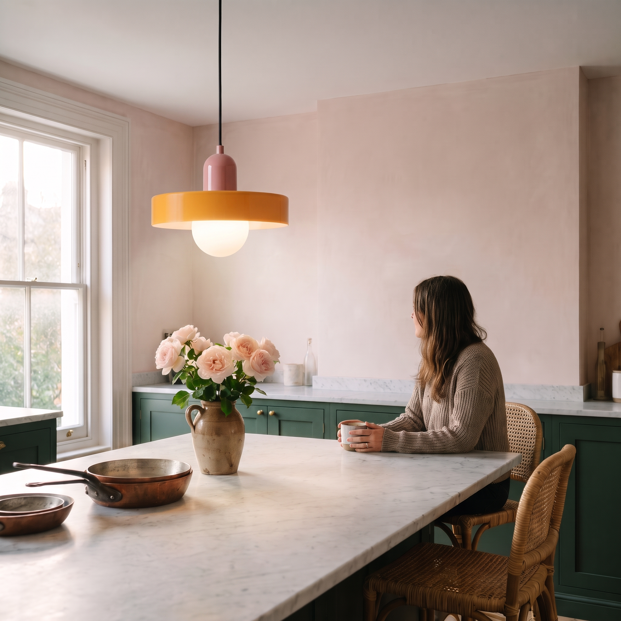 Hoyt - Frosted Orb and Disc Pendant Light