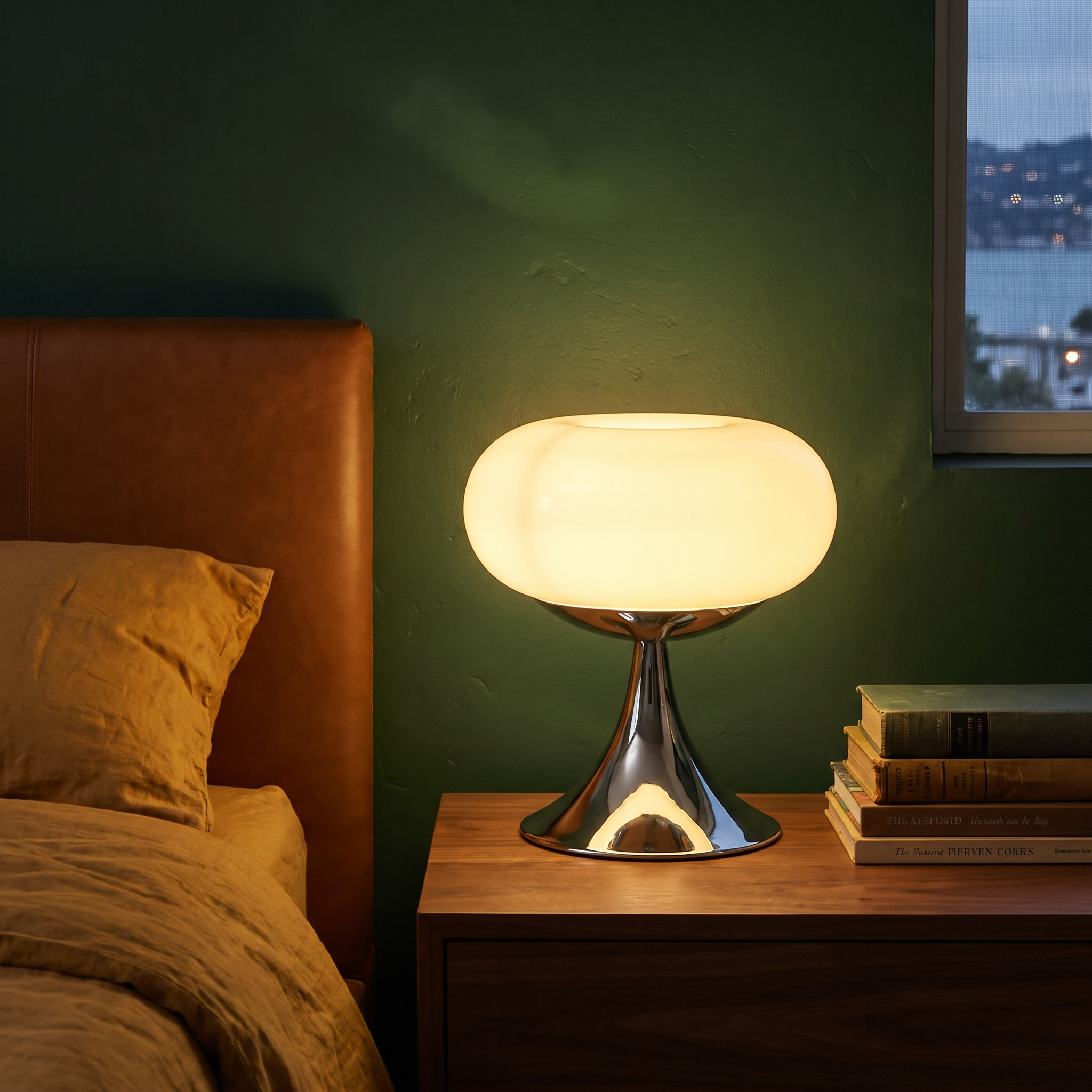 Lyndon - Glass Disc Pop Table Lamp in a styled interior