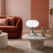 Lyndon - Glass Disc Pop Table Lamp - Dia 28cm x H 30cm / ∅ 11″ x H 11.8″ / White