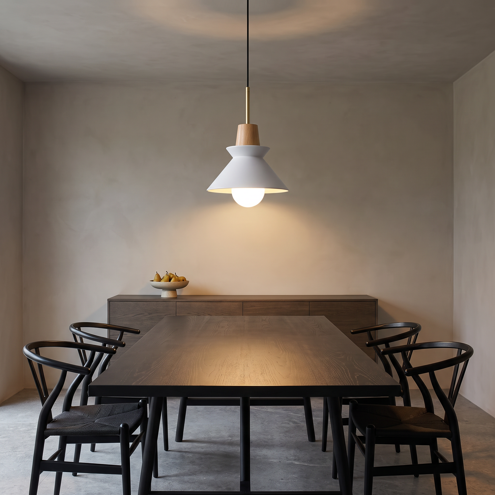 Otis - Nordic Cone Resin and Wood Pendant Light