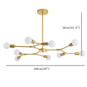 Berenika - Nine-Light Sputnik Metal Chandelier