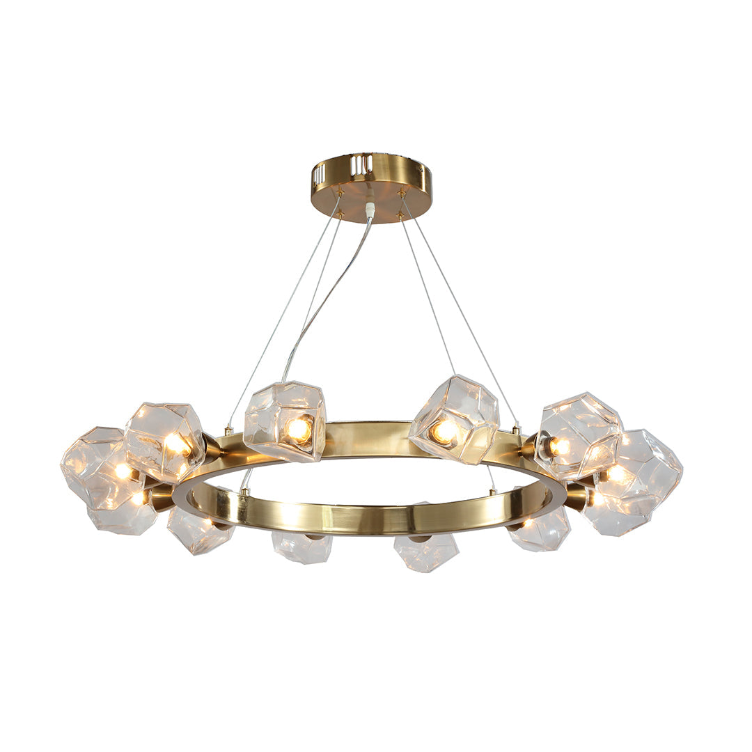 Praxis - Gold Ring Glass Chandelier