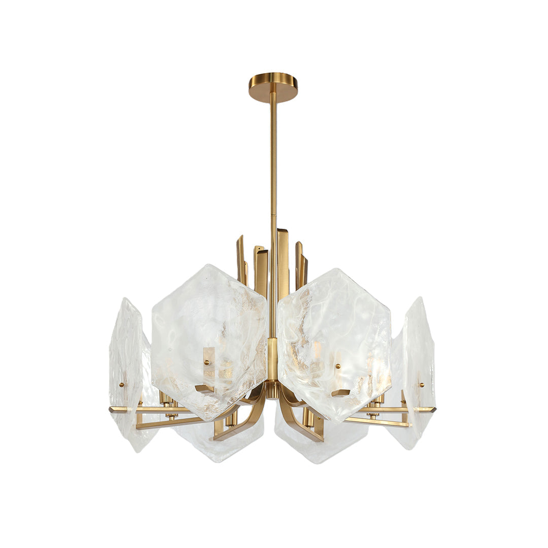 Leandros - Gold Geometric Glass Chandelier