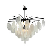 Pyrrha - Matte Black and Clear Glass Chandelier