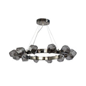 Alekto - Black Ring Chandelier with Glass Shades