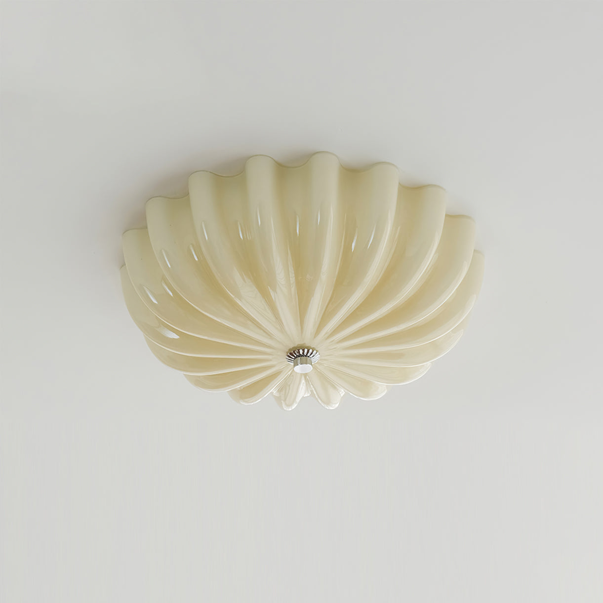 Thelma Cream Glass Petal Flush Ceiling Light – detail 9