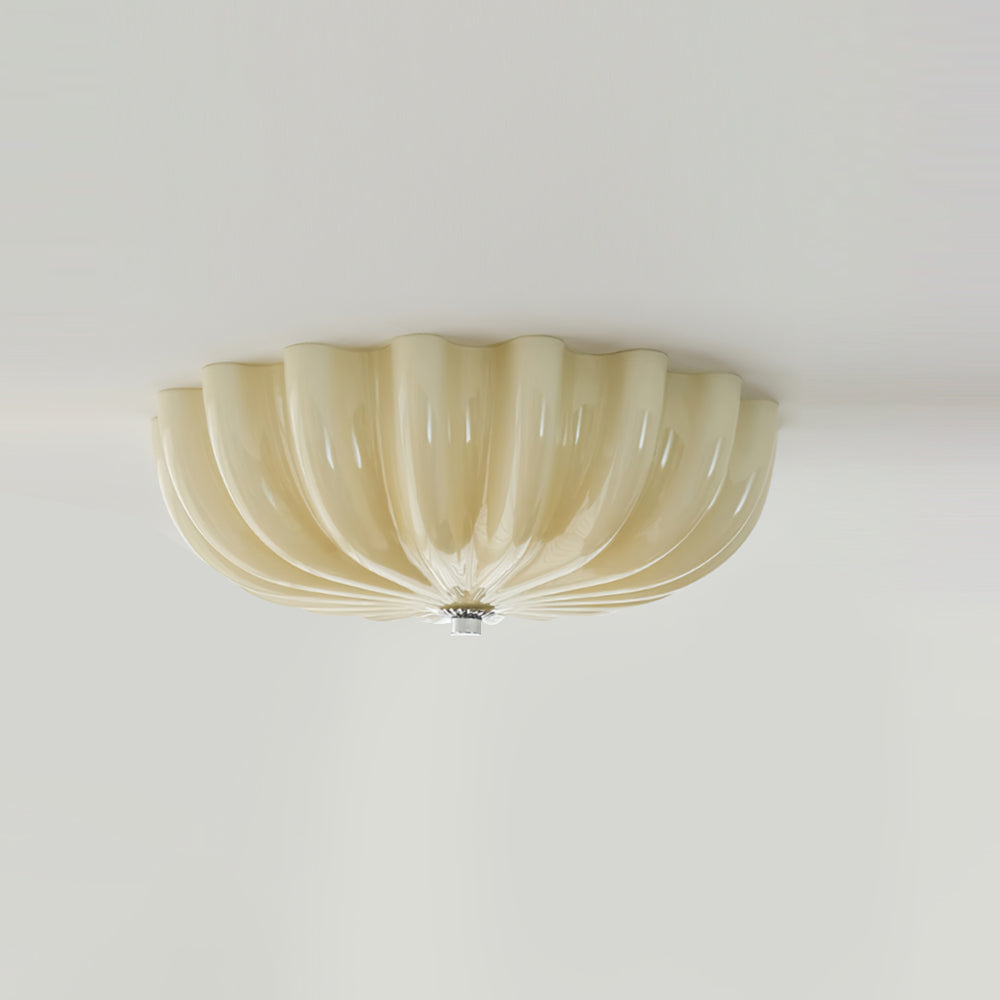Thelma Cream Glass Petal Flush Ceiling Light – detail 8