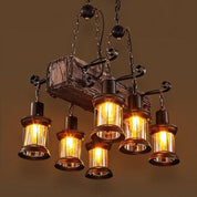 Damaris - 6-Light Wood Lantern Chandelier