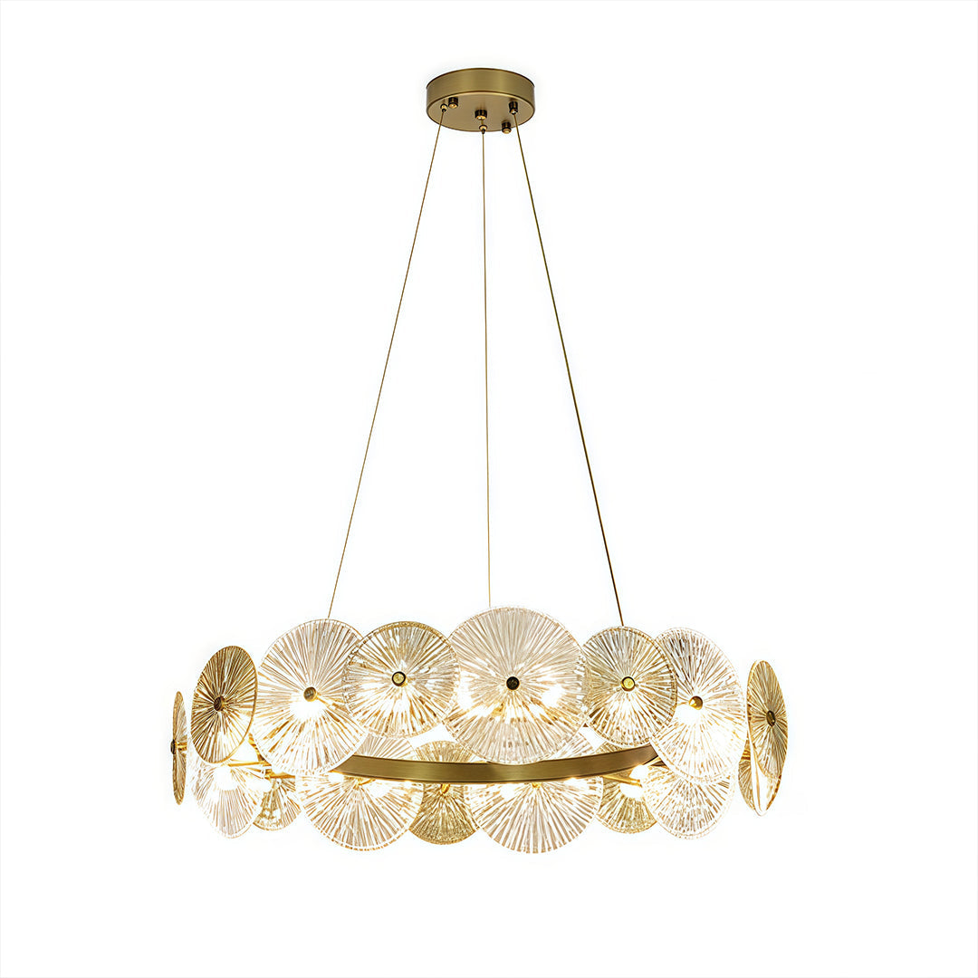 Bakchylides - Brass Frame Glass Chandelier