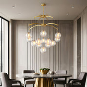 Lysandra - Brass and Glass Globe Chandelier