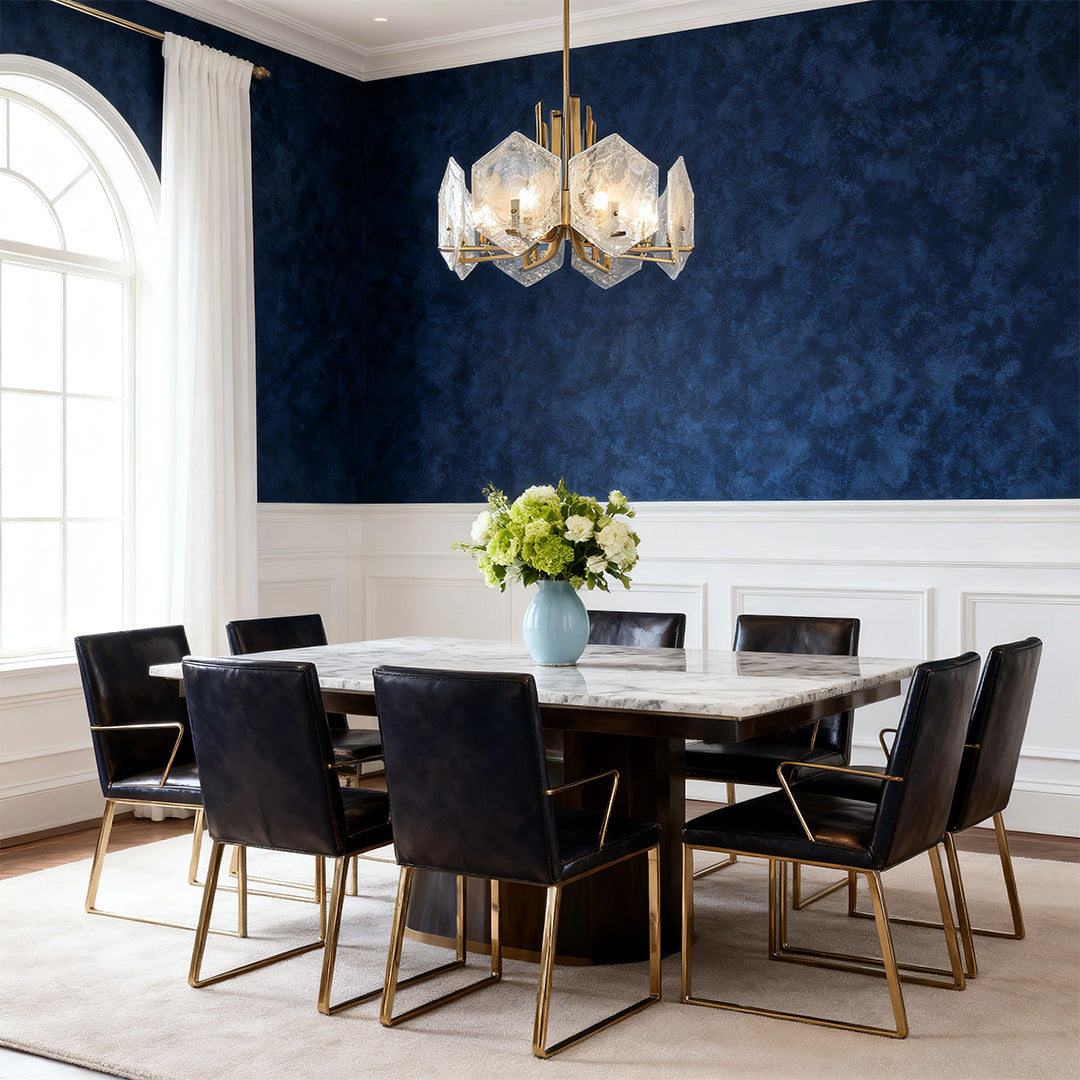Leandros - Gold Geometric Glass Chandelier