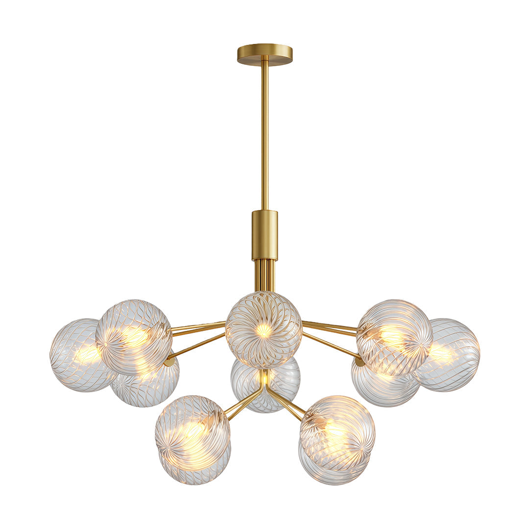 Cassia - Solid Copper Glass Ball Chandelier