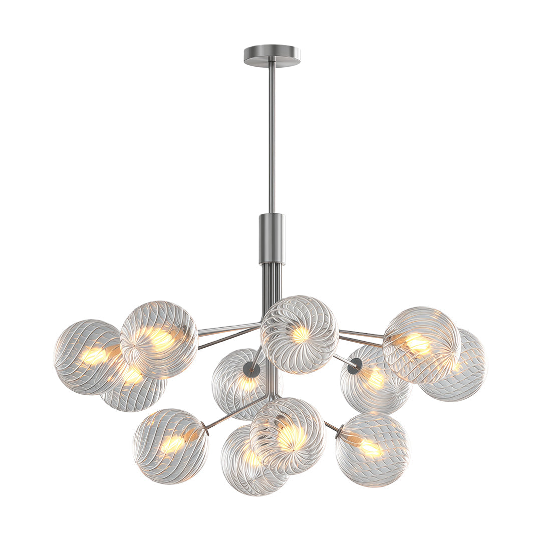 Cassia - Solid Copper Glass Ball Chandelier