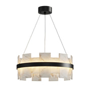 Elara - Brass and Stone Ring Chandelier