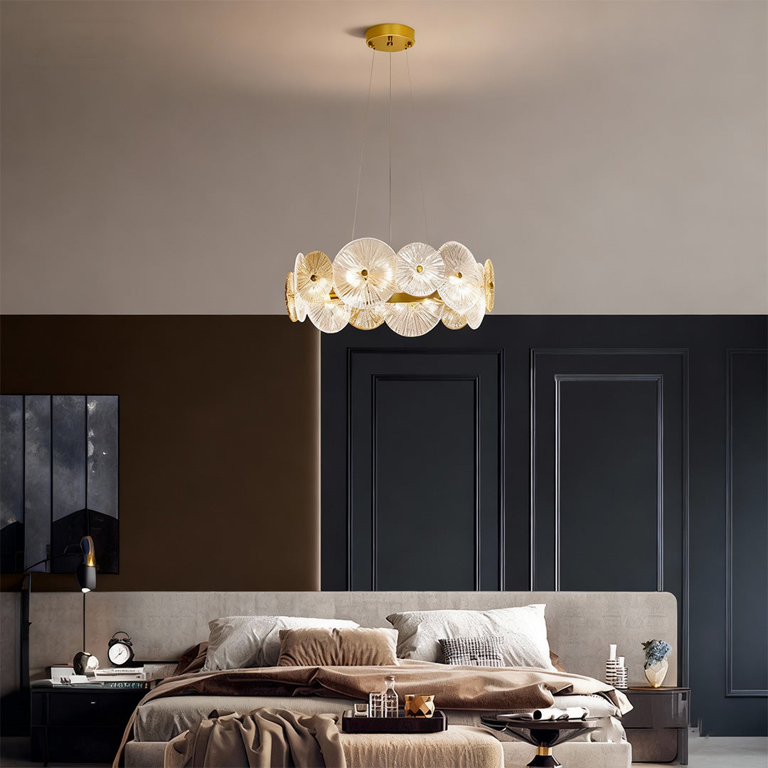 Bakchylides - Brass Frame Glass Chandelier