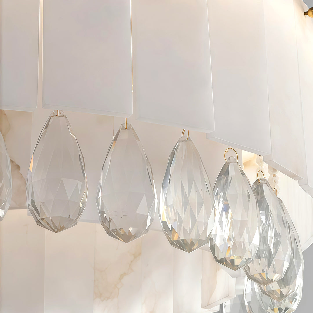 Melantho - Brass and Cloud Stone Chandelier