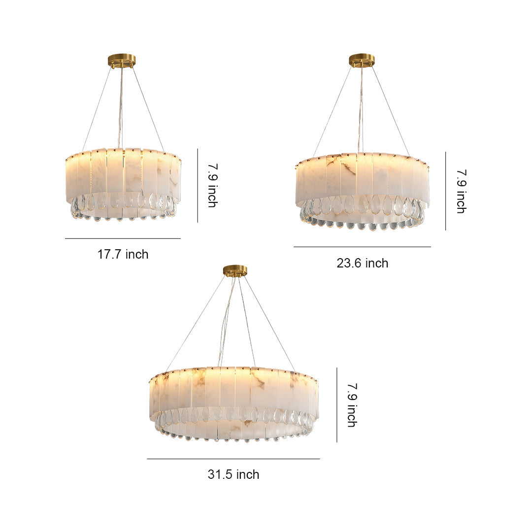 Melantho - Brass and Cloud Stone Chandelier