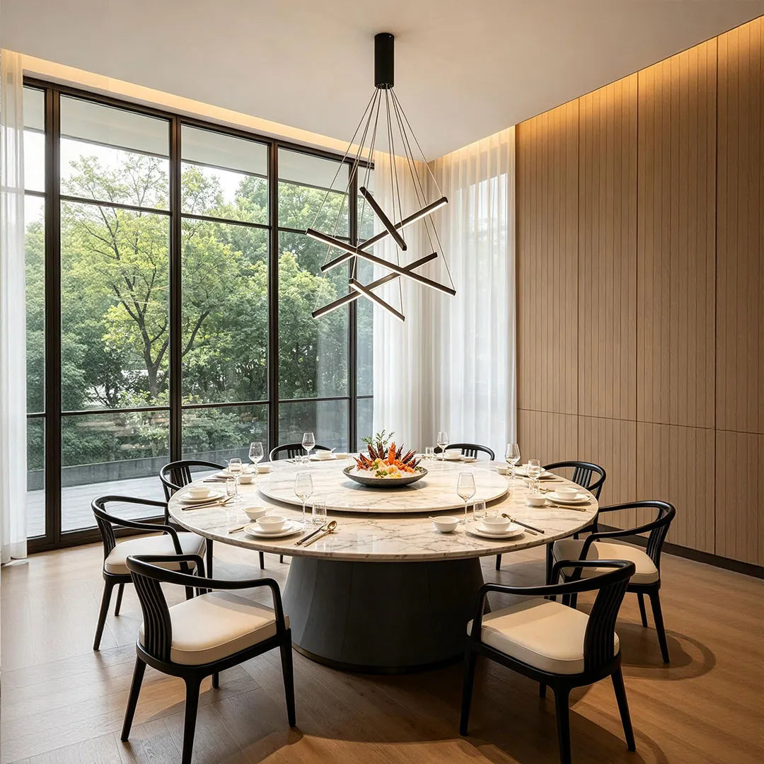 Pheres - Black Crossed Arm LED Chandelier