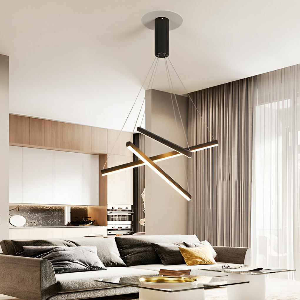 Pheres - Black Crossed Arm LED Chandelier