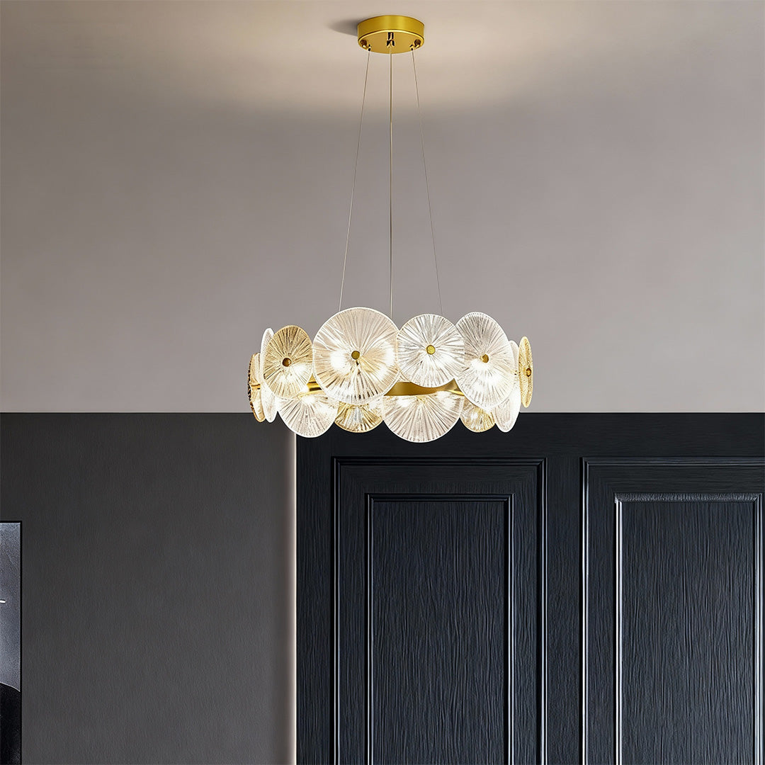 Bakchylides - Brass Frame Glass Chandelier