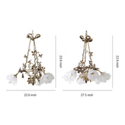 Erato - Brass and Glass Flower Chandelier