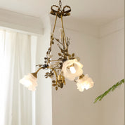 Erato - Brass and Glass Flower Chandelier
