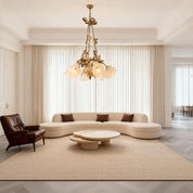 Erato - Brass and Glass Flower Chandelier