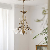 Erato - Brass and Glass Flower Chandelier