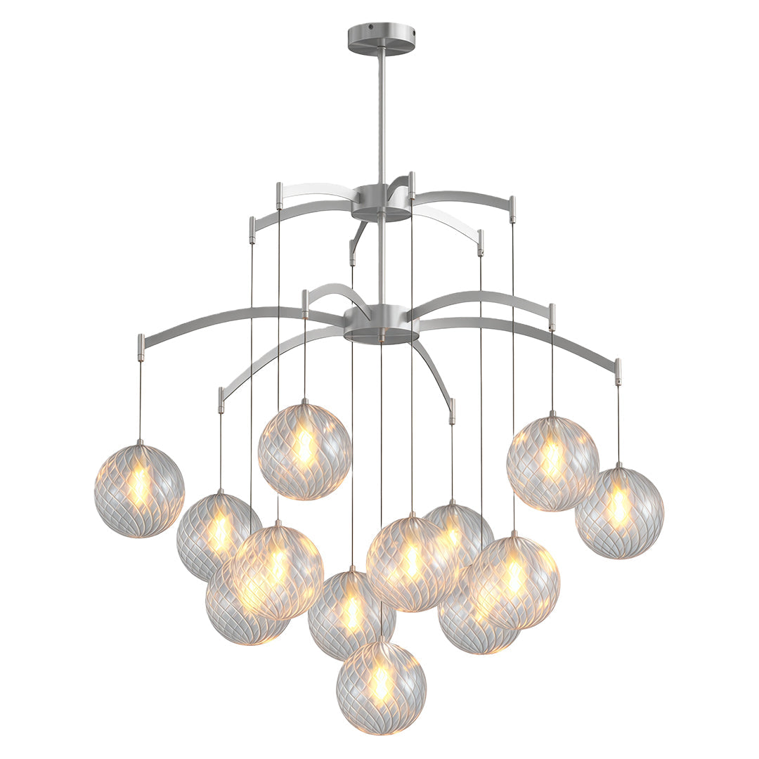 Lysandra - Brass and Glass Globe Chandelier