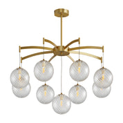 Lysandra - Brass and Glass Globe Chandelier